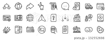 Checklist, Diesel station and Energy inflation line icons pack. Share, Message, Paper plane icons. Stars, Bacteria, No card web icon. Touchscreen gesture, Fitness, Unknown file pictogram. Vector Checklist, Diesel station and Energy inflation line icons pack. Share, Message, Paper plane icons. Stars, Bacteria, No card web icon. Touchscreen gesture, Fitness, Unknown file pictogram. Vector 132552698