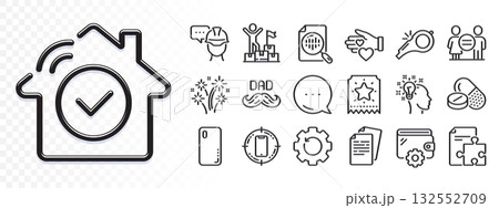Smartphone target, Smartphone cover and Strategy line icons for web app. Glare of light effect. Message icon. Pack of Wallet, House security, Loyalty ticket pictogram icons. Vector Smartphone target, Smartphone cover and Strategy line icons for web app. Glare of light effect. Message icon. Pack of Wallet, House security, Loyalty ticket pictogram icons. Vector 132552709