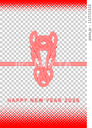 Stylish and simple 2026 Year of the Horse New Year's card 132552828