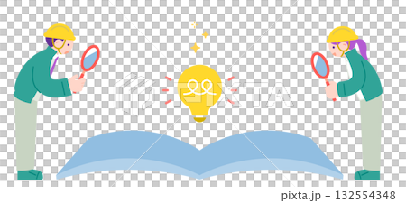 現場発のアイデア出し・事前準備・調査を行うビジネスパーソン 132554348