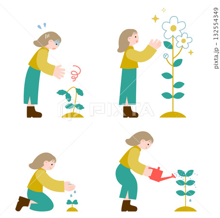 興味の芽を大切に育てる女の子（学びと成長のイメージ） 132554349