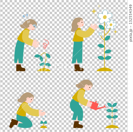 興味の芽を大切に育てる女の子（学びと成長のイメージ） 132554349