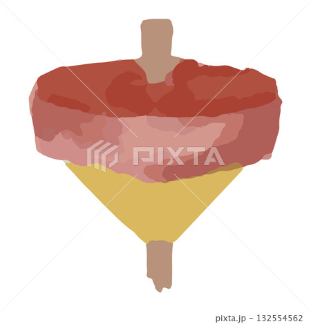 こまの水彩イラスト／正月遊び／かわいい保育素材 132554562