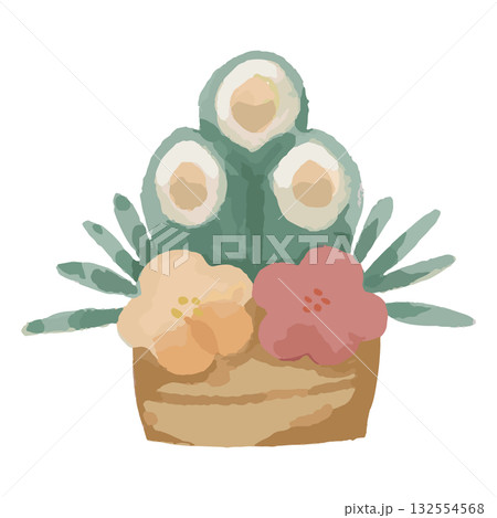 門松の水彩イラスト/お正月飾り/かわいい和風素材 門松の水彩イラスト/お正月飾り/かわいい和風素材 132554568