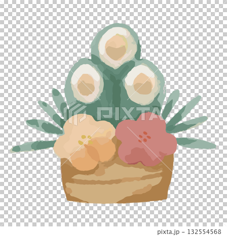 門松の水彩イラスト/お正月飾り/かわいい和風素材 門松の水彩イラスト/お正月飾り/かわいい和風素材 132554568