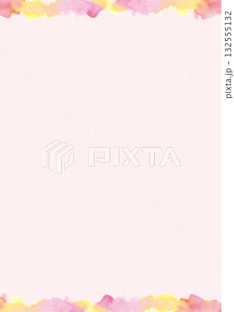 暖色系の水彩絵具を上下に塗ったピンクの背景-縦型 132555132