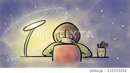 宇宙の中で机に向かう少女 宇宙の中で机に向かう少女 132555262