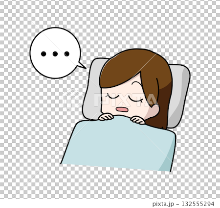 睡眠呼吸中止症女性的插圖 睡眠呼吸中止症女性的插圖 132555294