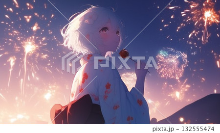 花火大会と女の子 132555474