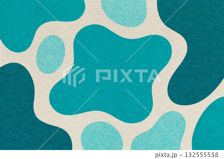 Abstract teal, turquoise and white background with amorphous shapes and spots, paper texture in flat organic design Abstract teal, turquoise and white background with amorphous shapes and spots, paper texture in flat organic design 132555538
