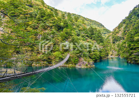 静岡県寸又峡の夢のつり橋 132555721