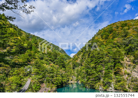 静岡県寸又峡の夢のつり橋 静岡県寸又峡の夢のつり橋 132555744