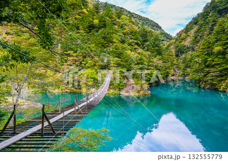 静岡県寸又峡の夢のつり橋 132555779
