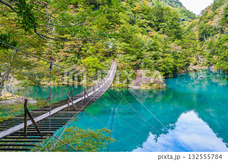 静岡県寸又峡の夢のつり橋 132555784