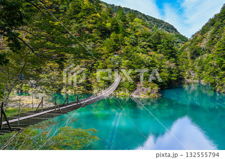静岡県寸又峡の夢のつり橋 132555794