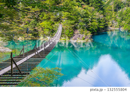 静岡県寸又峡の夢のつり橋 静岡県寸又峡の夢のつり橋 132555804
