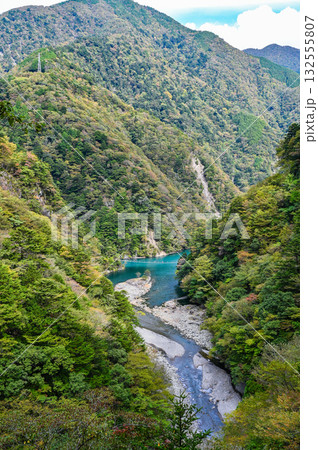 静岡県寸又峡の夢のつり橋 132555807