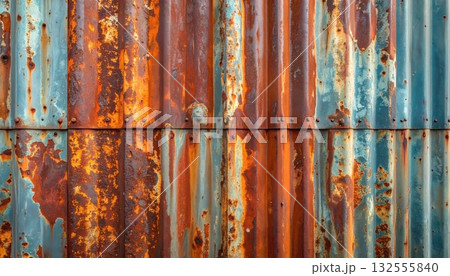 《AI画像》錆びたトタン板 132555840