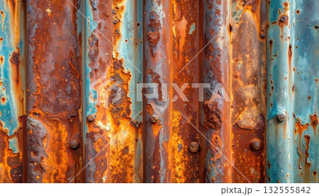 《AI画像》錆びたトタン板 132555842