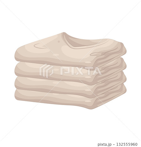 Illustration of folded t-shirt 132555960