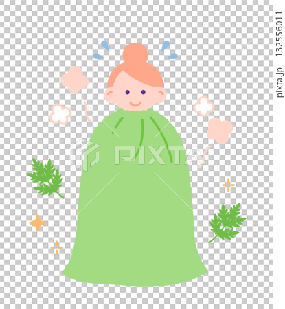 よもぎ蒸しで体を温めてリラックスする女性 132556011