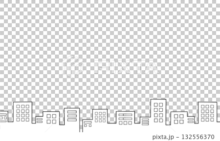 簡單的城市景觀（建築物）線條畫背景插圖 132556370