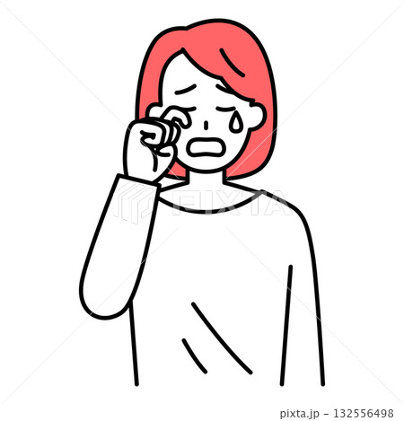 泣く若い女性 泣く若い女性 132556498