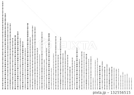 Zero One Binary Code Flowing Abstract Matrix Digital Art with binary code. 132556515