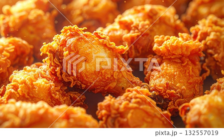 《AI画像》熱々のフライドチキン 132557019