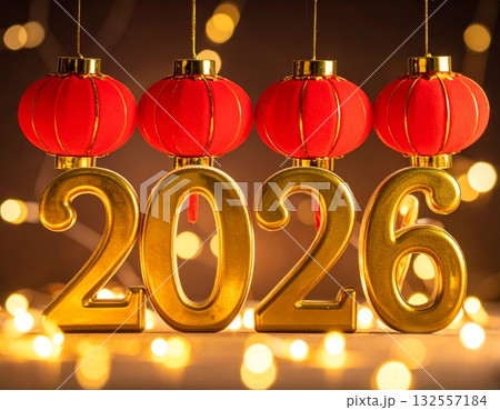 Golden 3D illustration of the number 2026, symbolizing the New Year celebration. Golden 3D illustration of the number 2026, symbolizing the New Year celebration. 132557184