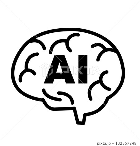 人工知能のイメージイラスト シンプルなAIアイコン シルエットデザイン 簡略 人工知能のイメージイラスト シンプルなAIアイコン シルエットデザイン 簡略 132557249