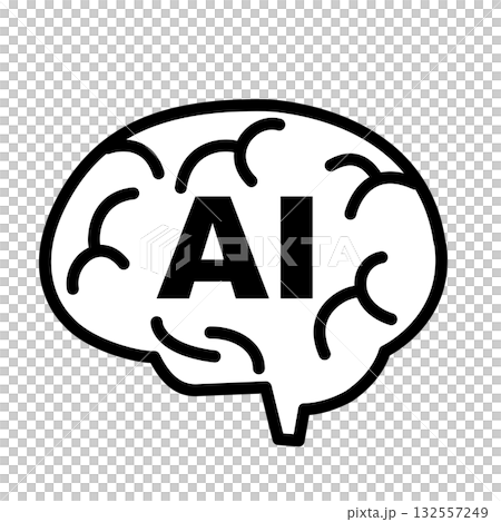 人工知能のイメージイラスト シンプルなAIアイコン シルエットデザイン 簡略 人工知能のイメージイラスト シンプルなAIアイコン シルエットデザイン 簡略 132557249