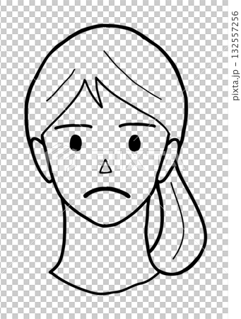 Illustration of a young woman's face 1 Question Illustration of a young woman's face 1 Question 132557256