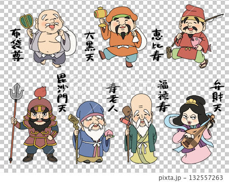 可愛的七福神插畫集 132557263