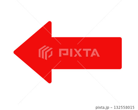 赤色の左向き矢印 132558015