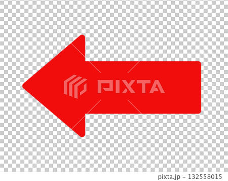 赤色の左向き矢印 132558015