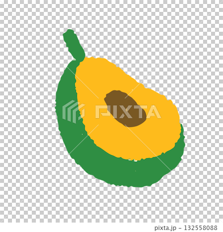 手描きの可愛いアボカドのイラスト 手描きの可愛いアボカドのイラスト 132558088
