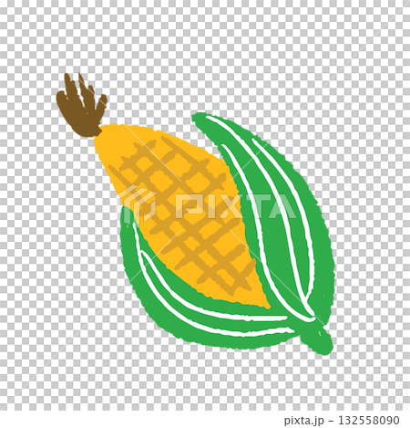 手描きの可愛いトウモロコシのイラスト 132558090