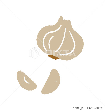 手描きの可愛いにんにくのイラスト 手描きの可愛いにんにくのイラスト 132558094