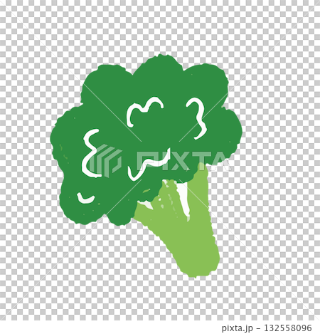 手描きの可愛いブロッコリーのイラスト 132558096