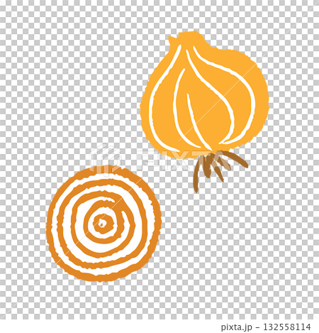 手描きの可愛い玉ねぎのイラスト 132558114