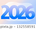 Bright and transparent numbers 2026 shine, symbolizing the arrival of New Year's Eve and Christmas festivities. This design captures the excitement of the upcoming celebrations. 132558591