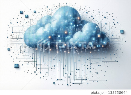 クラウドとインターネットのイメージ図 132558644