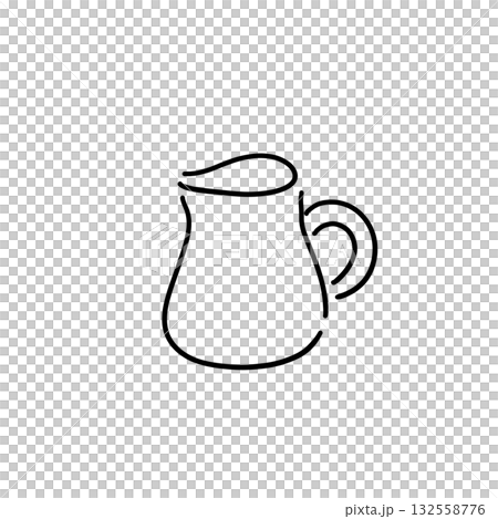 シンプルなミルクピッチャーの線画イラスト 132558776
