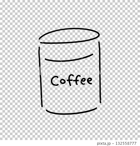 Simple coffee canister line drawing illustration 132558777