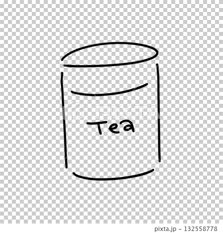 シンプルな紅茶缶の線画イラスト 132558778