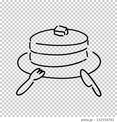 Simple line drawing of a pancake 132558781