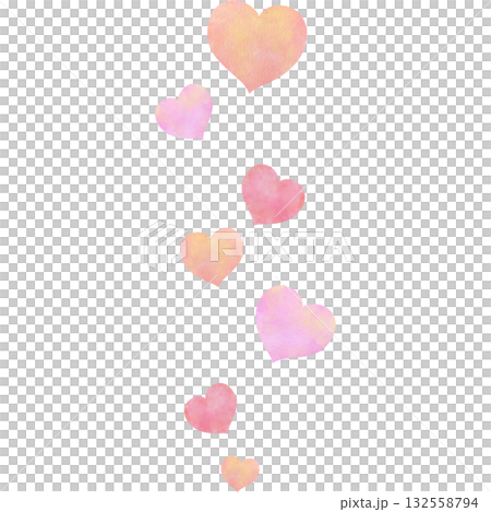 Cute heart illustration in watercolor style Cute heart illustration in watercolor style 132558794