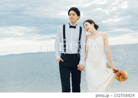 海辺のウェディングフォト 132558929