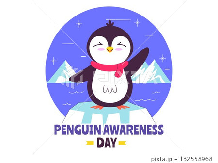 Penguin Awareness Day Vector Illustration on January 20, Featuring Penguins and an Iceberg to Promote Animal Conservation on a Flat Background Penguin Awareness Day Vector Illustration on January 20, Featuring Penguins and an Iceberg to Promote Animal Conservation on a Flat Background 132558968